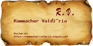 Rammacher Valéria névjegykártya